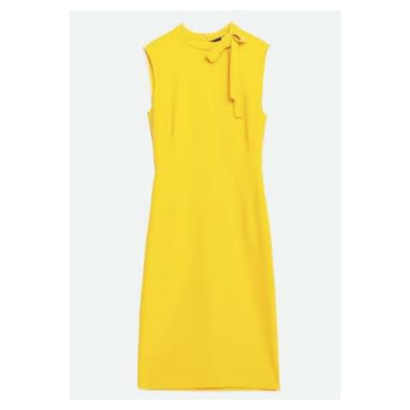 Zara Yellow Tube Dress with Bow Detail - Picture 6 of 12